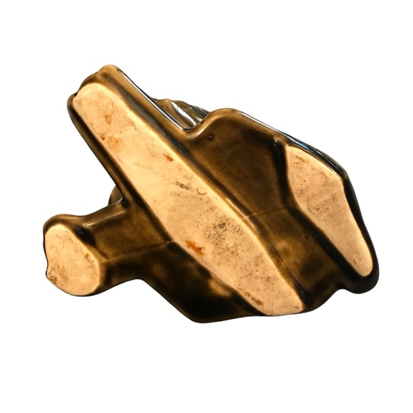 Ceramic Sitting Hound Dog Puppy Planter 6"x8" Brown Vintage Kitschy Big Eyes - Picture 12 of 13